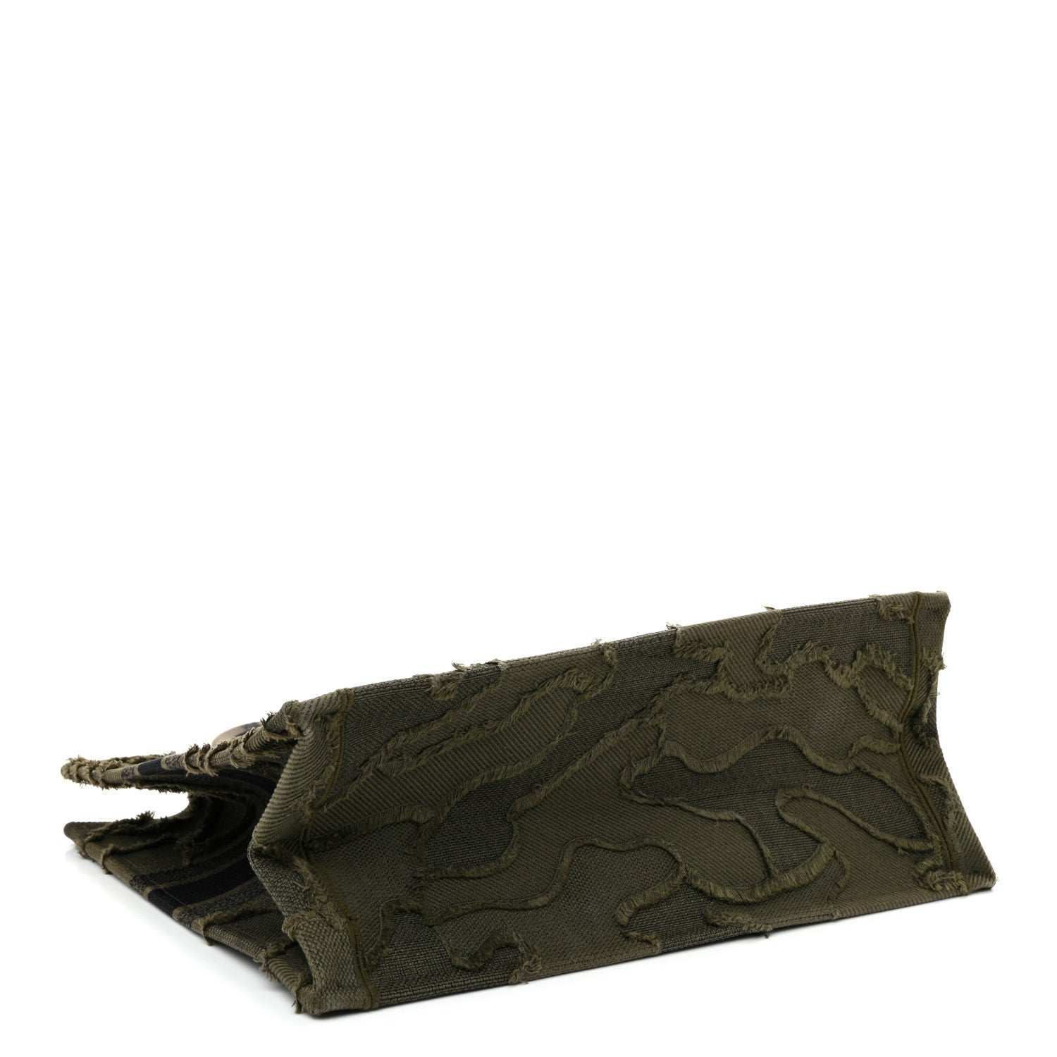 Canvas Embroidered Camouflage Large Book Tote Green