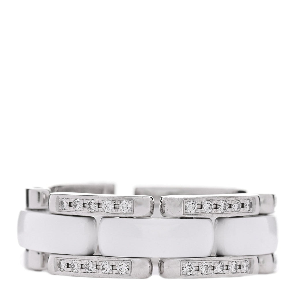 18K White Gold Ceramic Diamond Medium Ultra Ring White 50 5.5