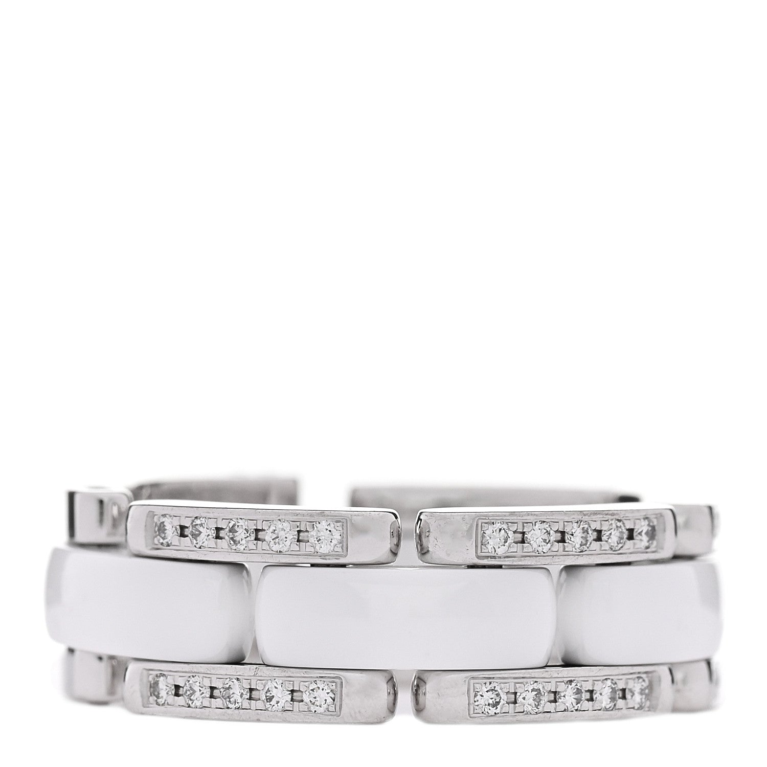 18K White Gold Ceramic Diamond Medium Ultra Ring White 50 5.5