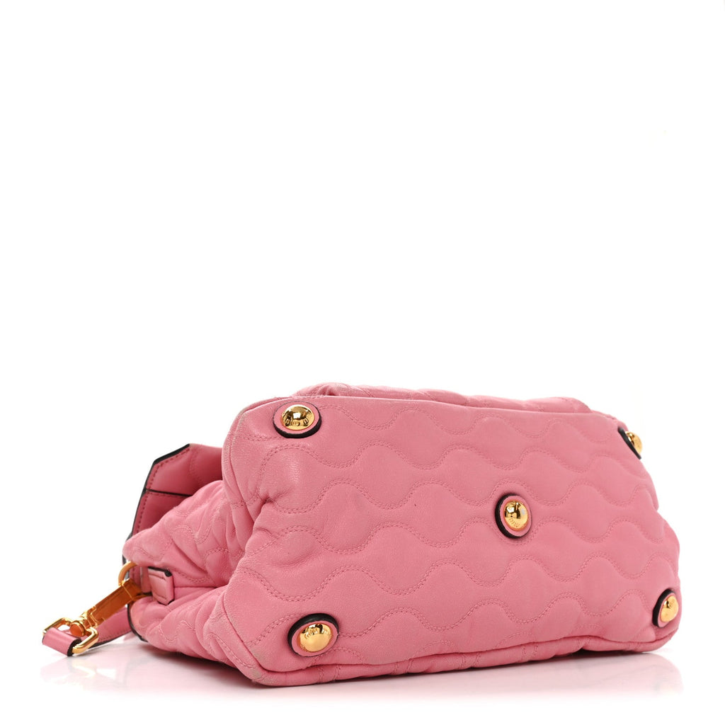 Nappa Padded Top Handle Bag Geranio