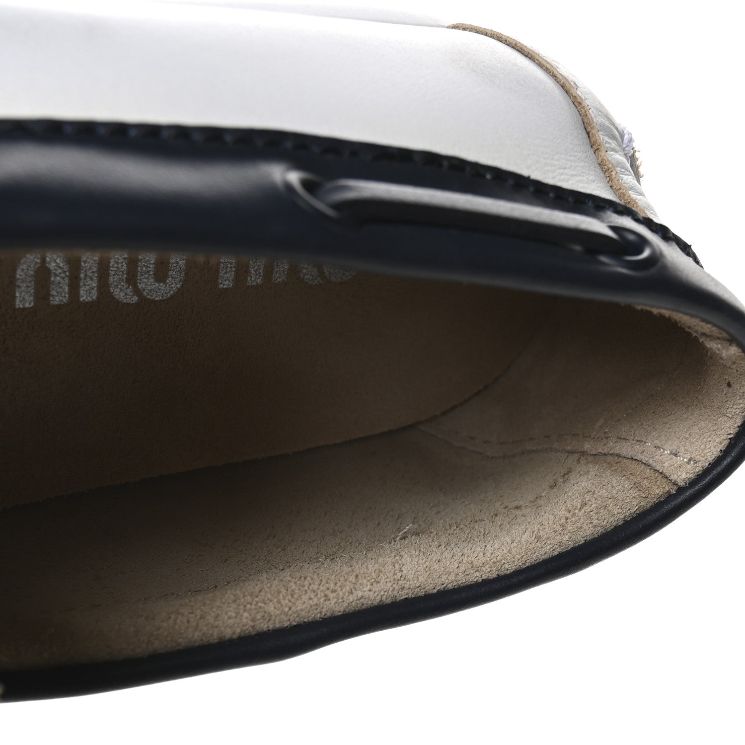 Vitello Deco Boat Loafers 37 White Black