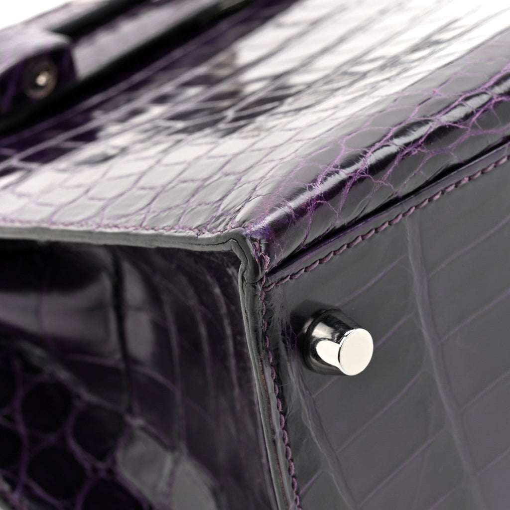 Shiny Niloticus Crocodile Kelly Sellier 28 Amethyst