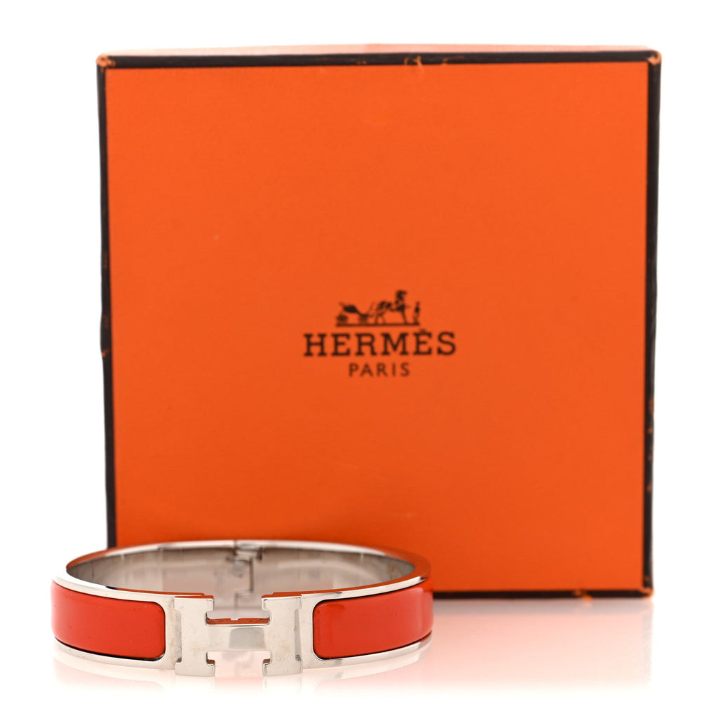 Enamel Narrow Clic Clac H Bracelet Orange