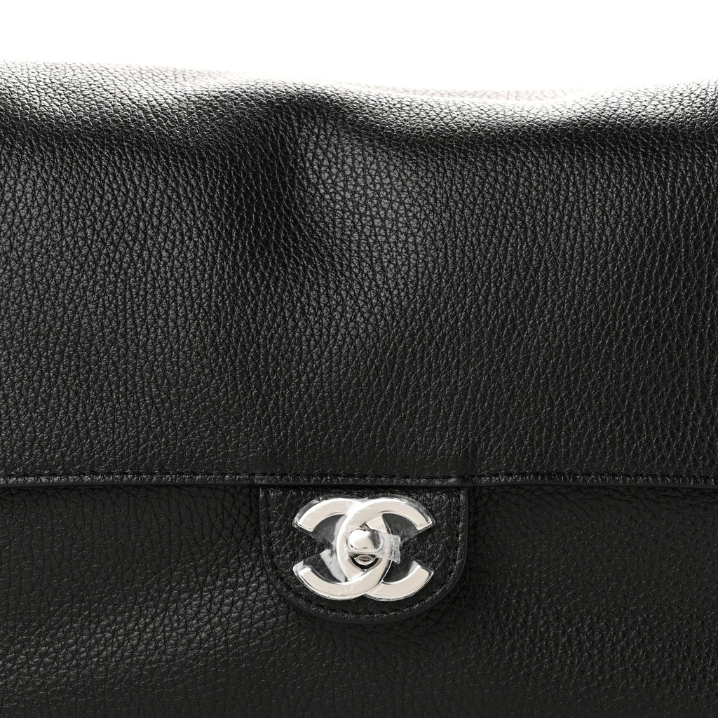 Grained Calfskin Small Souplissimo Maxi Flap Black