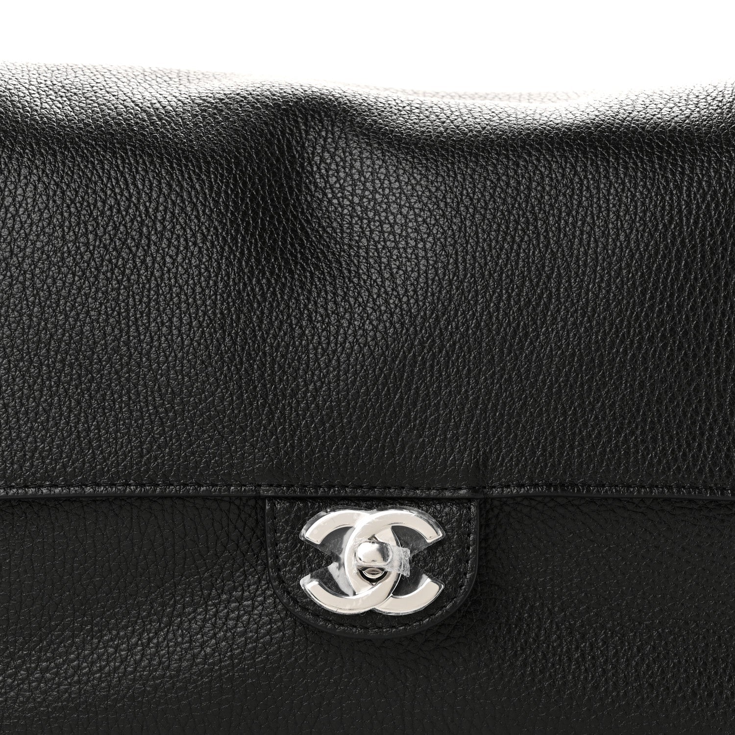 Grained Calfskin Small Souplissimo Maxi Flap Black