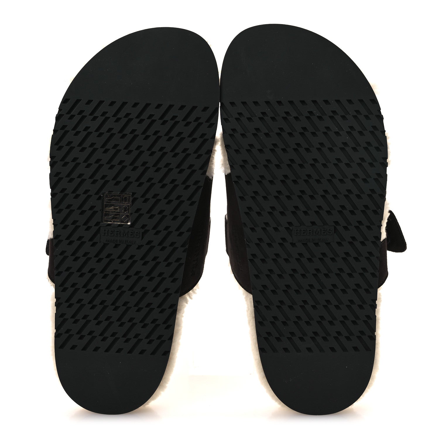 Suede Goatskin Woolskin Womens Chypre Sandals 38.5 Marron Ebene