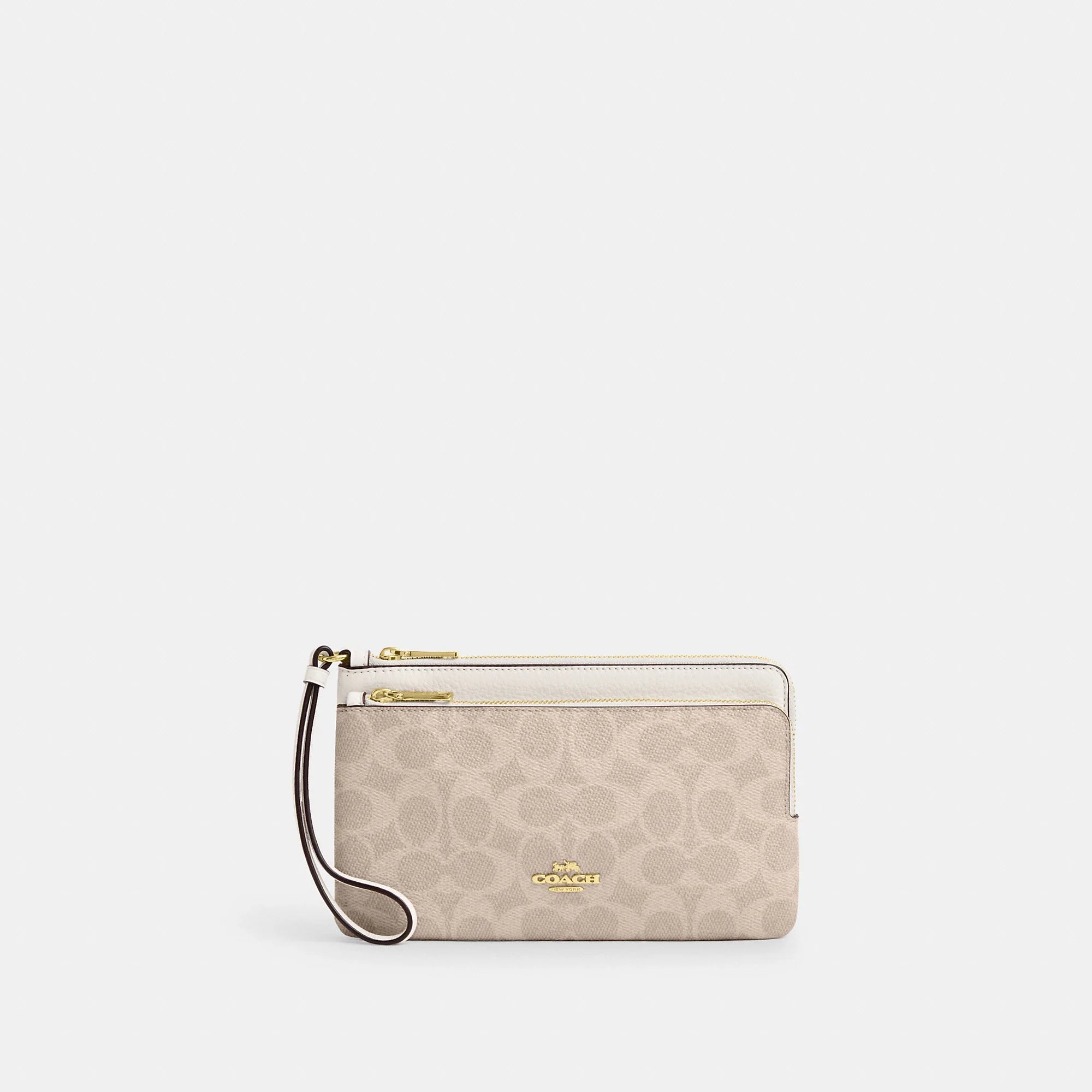 Coach Outlet Double Zip Wallet In Signature Canvas