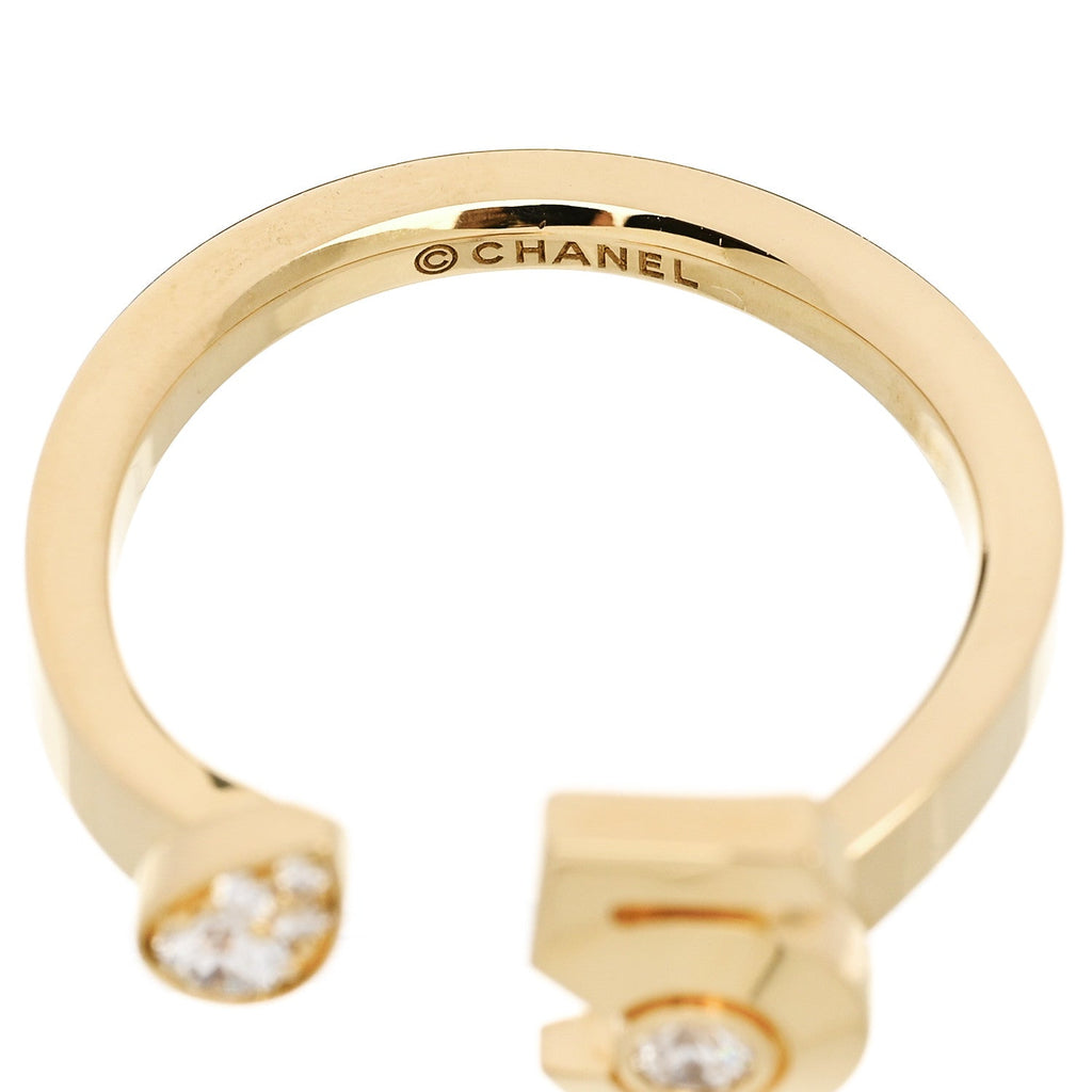 18K Yellow Gold Diamond Extrait de No 5 Ring 54 7