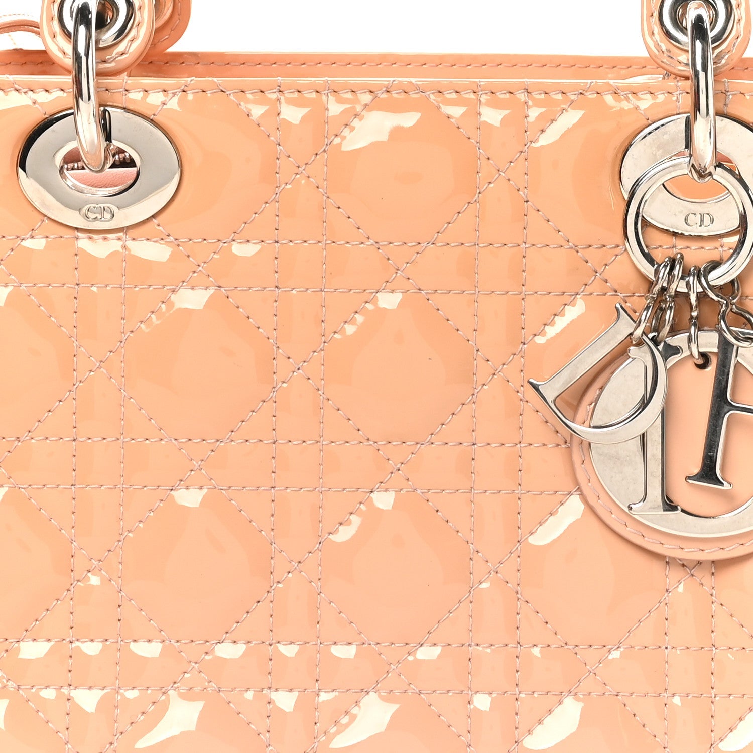 Patent Cannage Medium Lady Dior Rose Clair