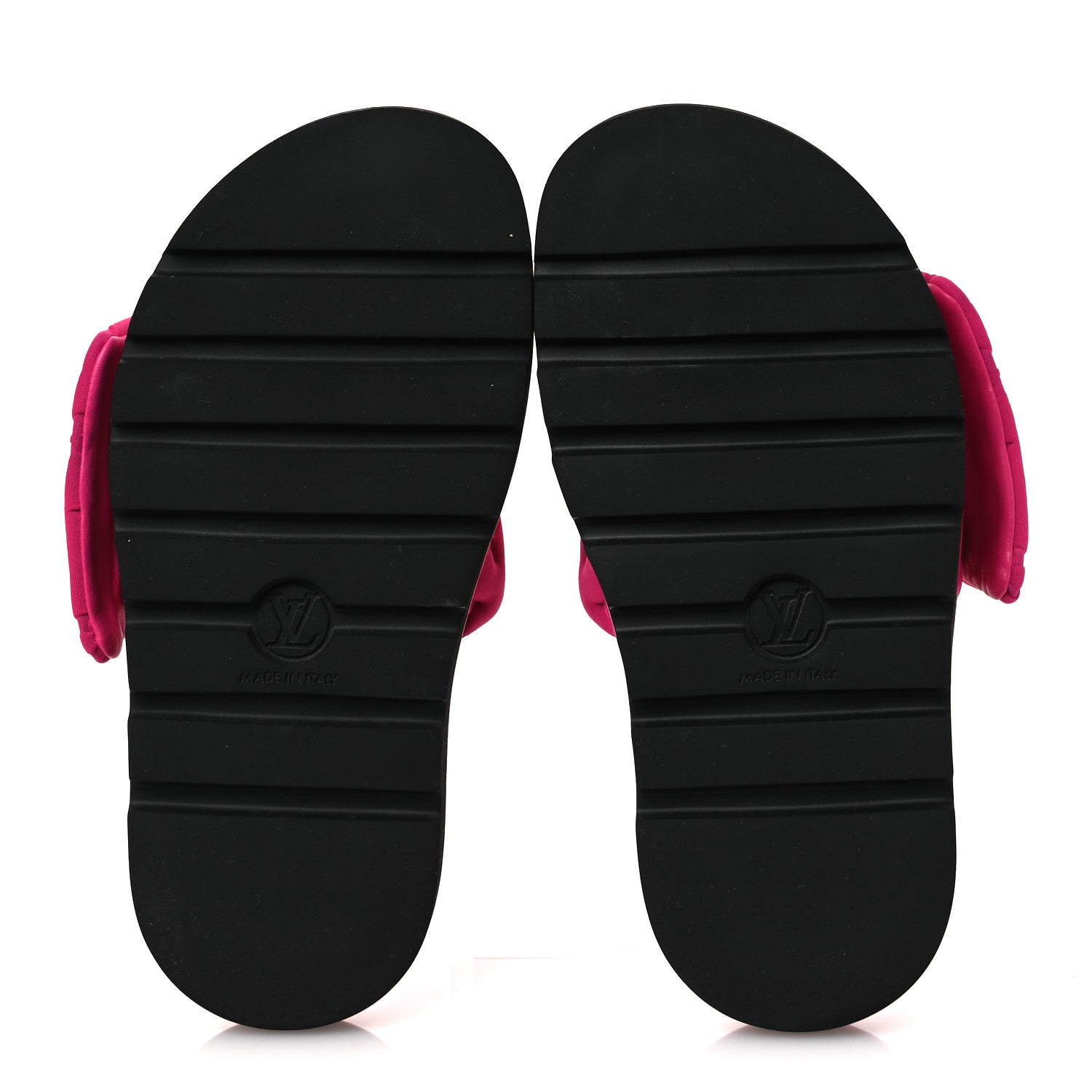 Technical Fabric Embossed Monogram Pool Pillow Comfort Mules 37 Fuchsia
