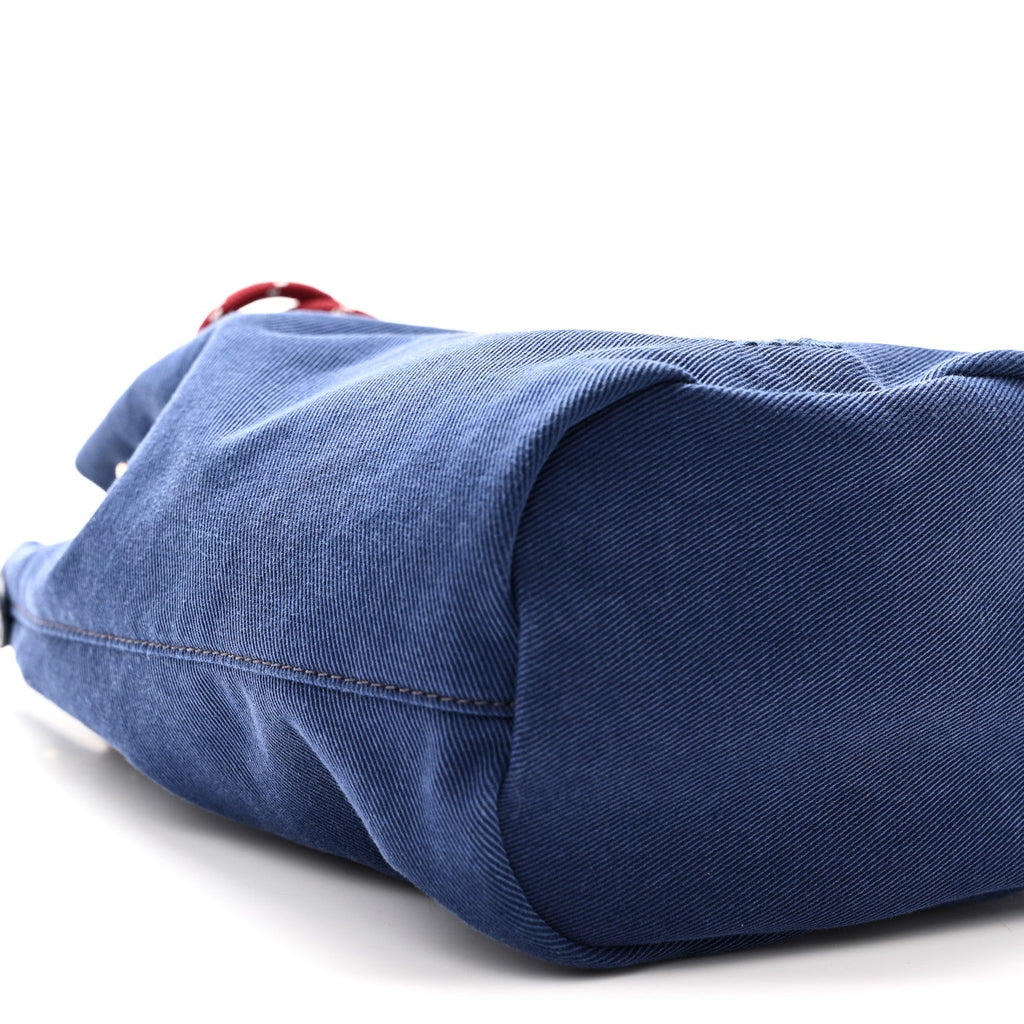 Canvas Gabardine Pouch Bucket Bag Indaco Amaranto