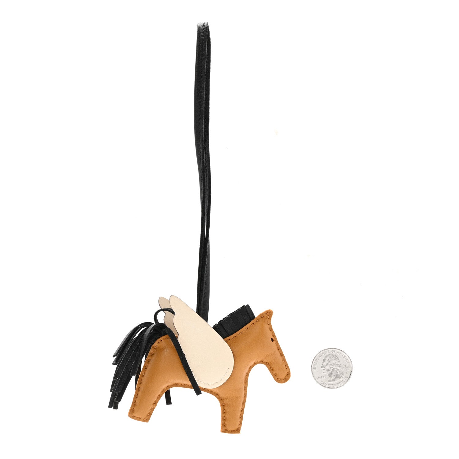 Milo Lambskin Grigri Rodeo Pegase Horse Bag Charm PM Sesame Black Nata