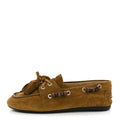 Suede Tassel Loafers 36 Olive Green