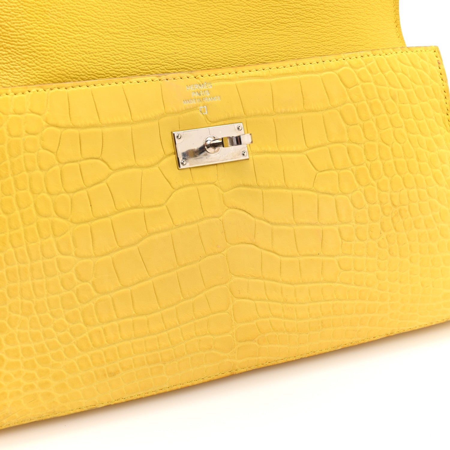 Matte Alligator Kelly Longue Wallet Mimosa
