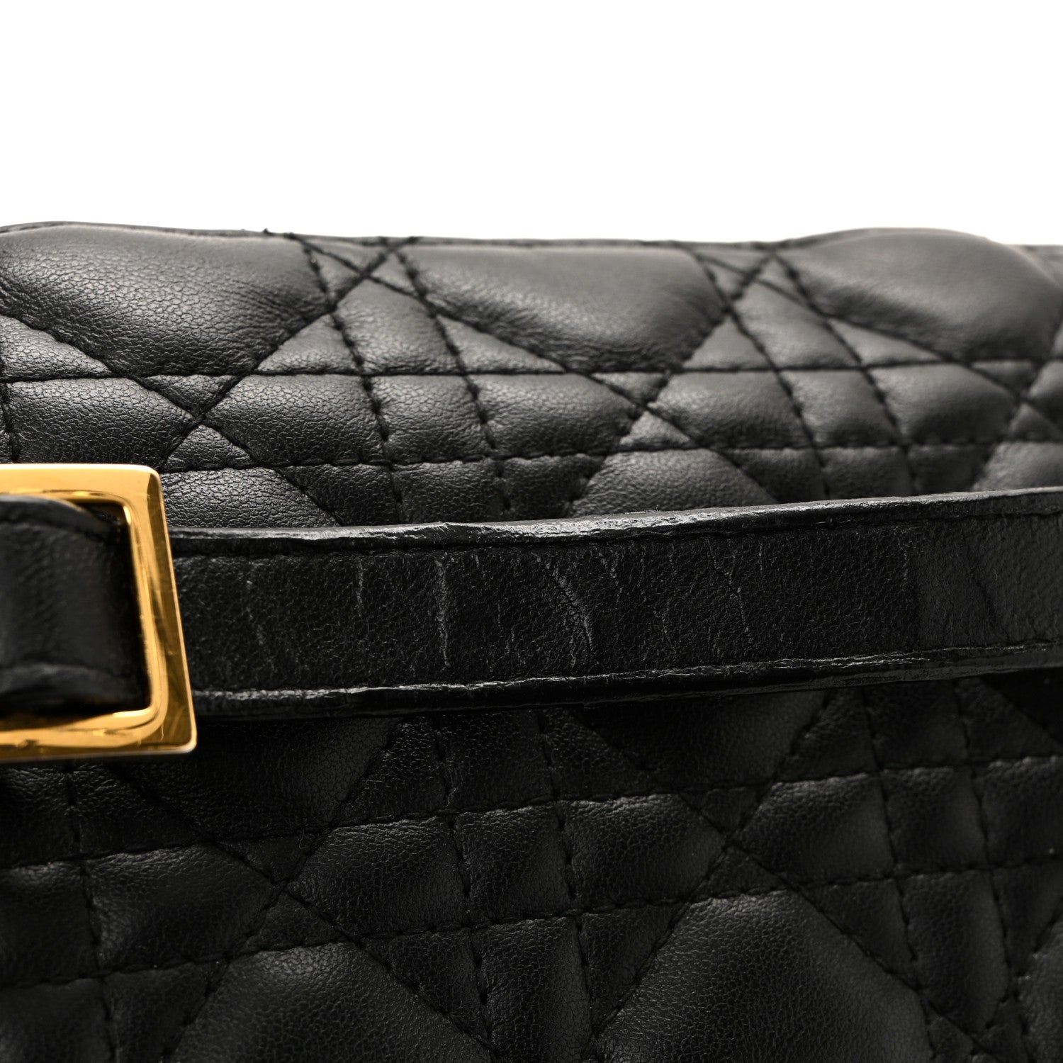 Lambskin Cannage Small Diortravel Vanity Case Black