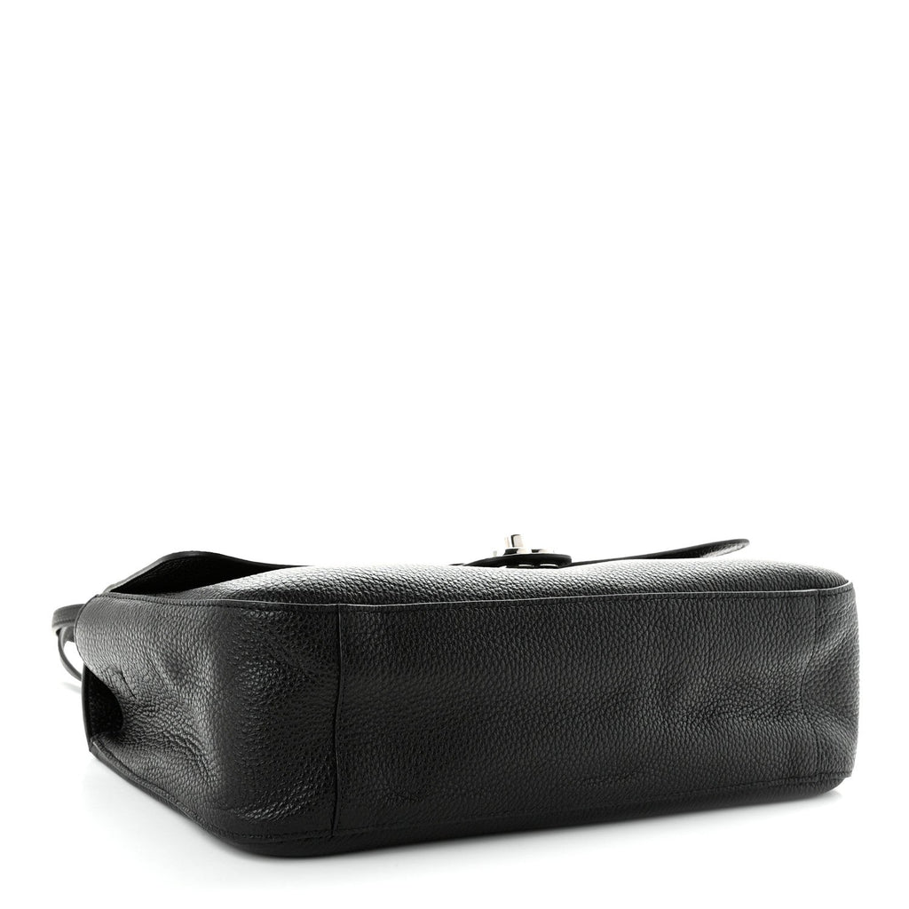 Grained Calfskin Small Souplissimo Maxi Flap Black