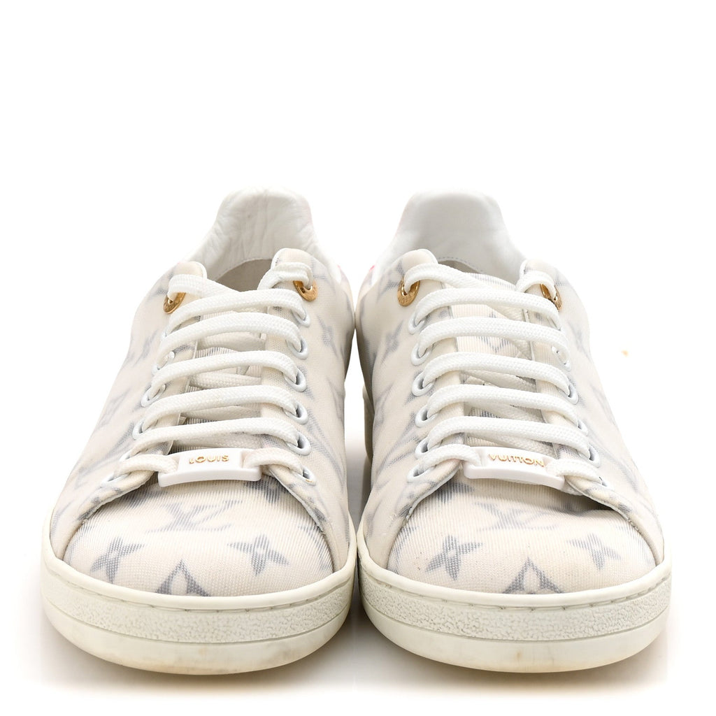 Technical Fabric Calfskin Monogram Frontrow Sneakers 39 Pink
