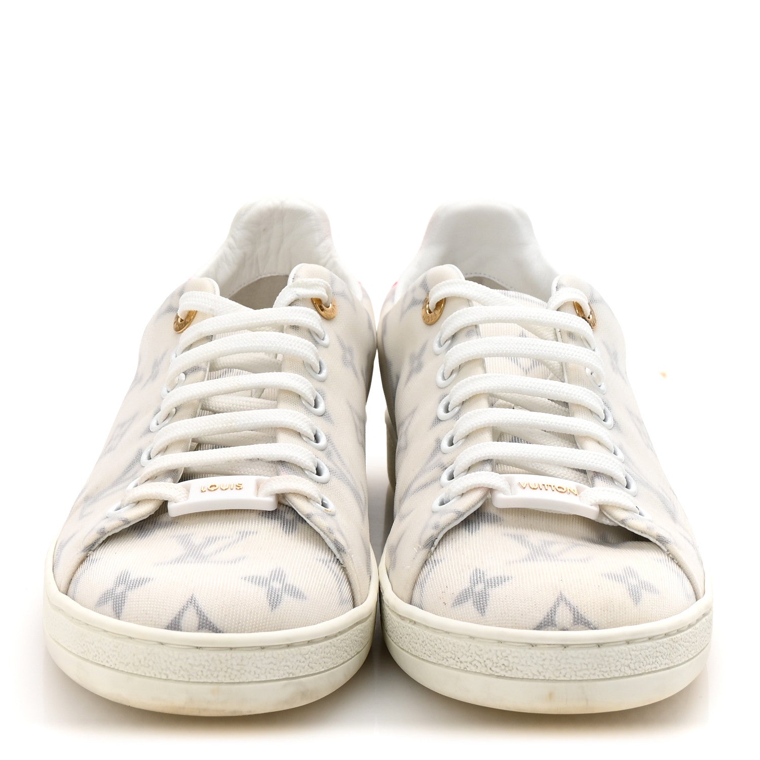 Technical Fabric Calfskin Monogram Frontrow Sneakers 39 Pink