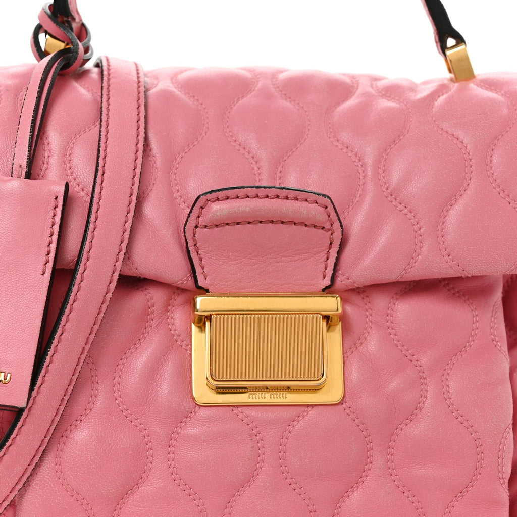 Nappa Padded Top Handle Bag Geranio