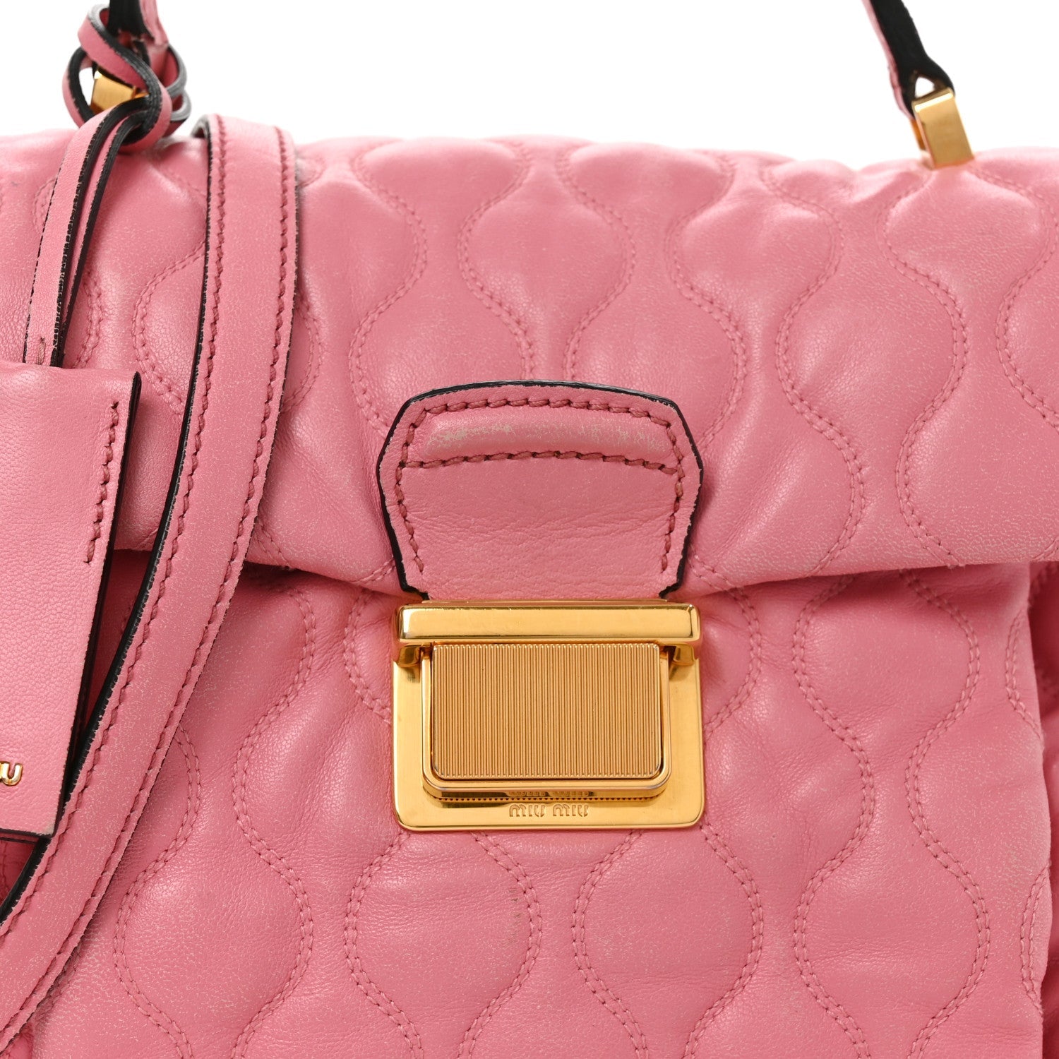 Nappa Padded Top Handle Bag Geranio