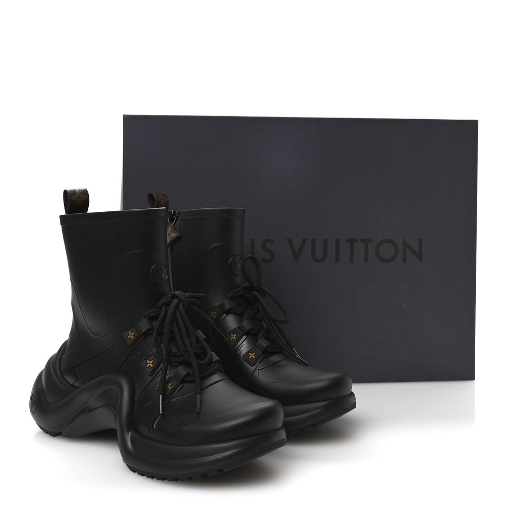 Mat Rubber Monogram LV Archlight Sneaker Boots 38 Black
