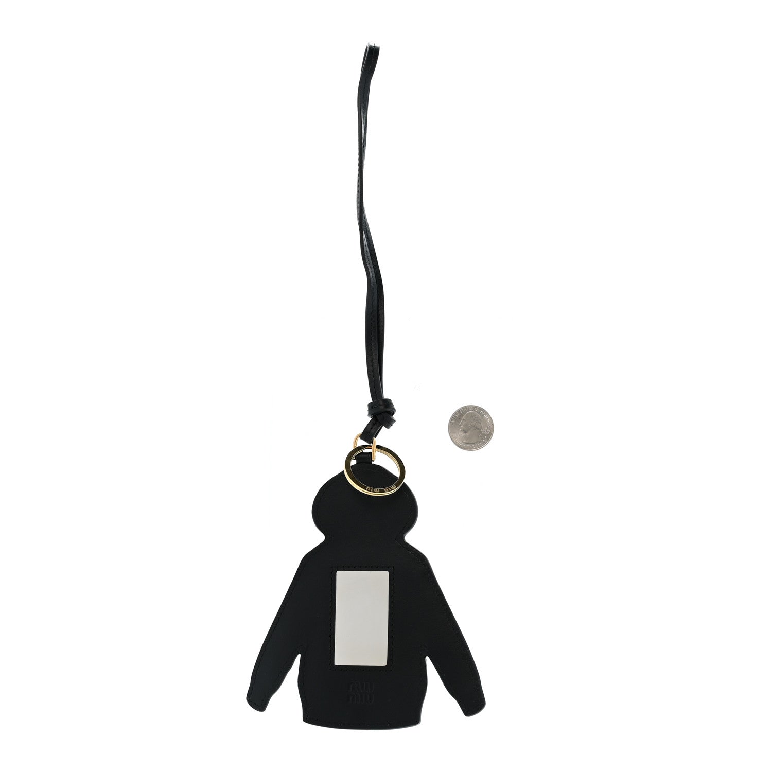 Calfskin Hoodie Trick Bag Charm Grigio