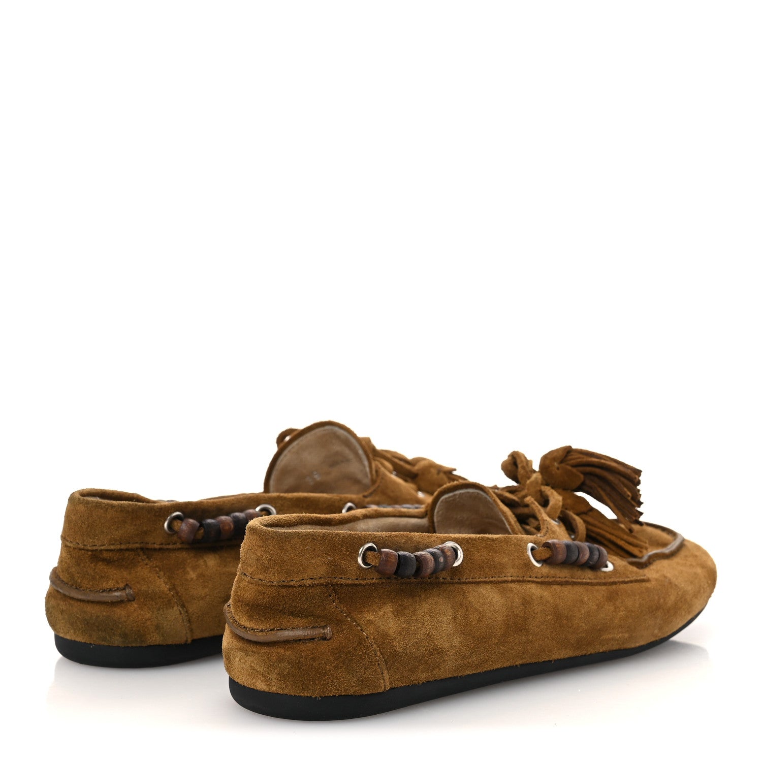 Suede Tassel Loafers 39 Olive Green