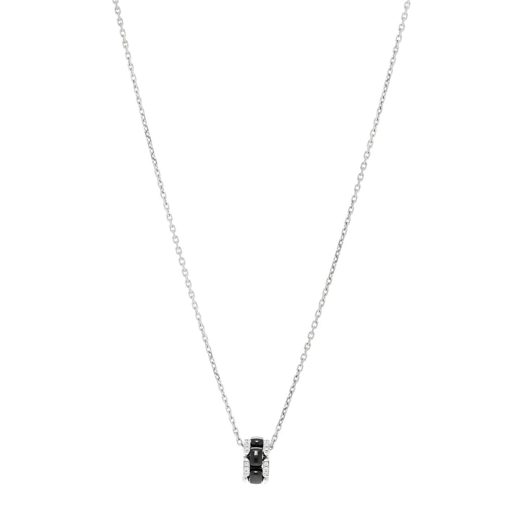 18K White Gold Diamond Ceramic Ultra Necklace Black