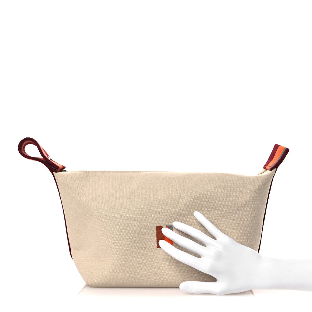 Cotton Canvas H Pavillon Large Bride-A-Brac Pouch Naturel