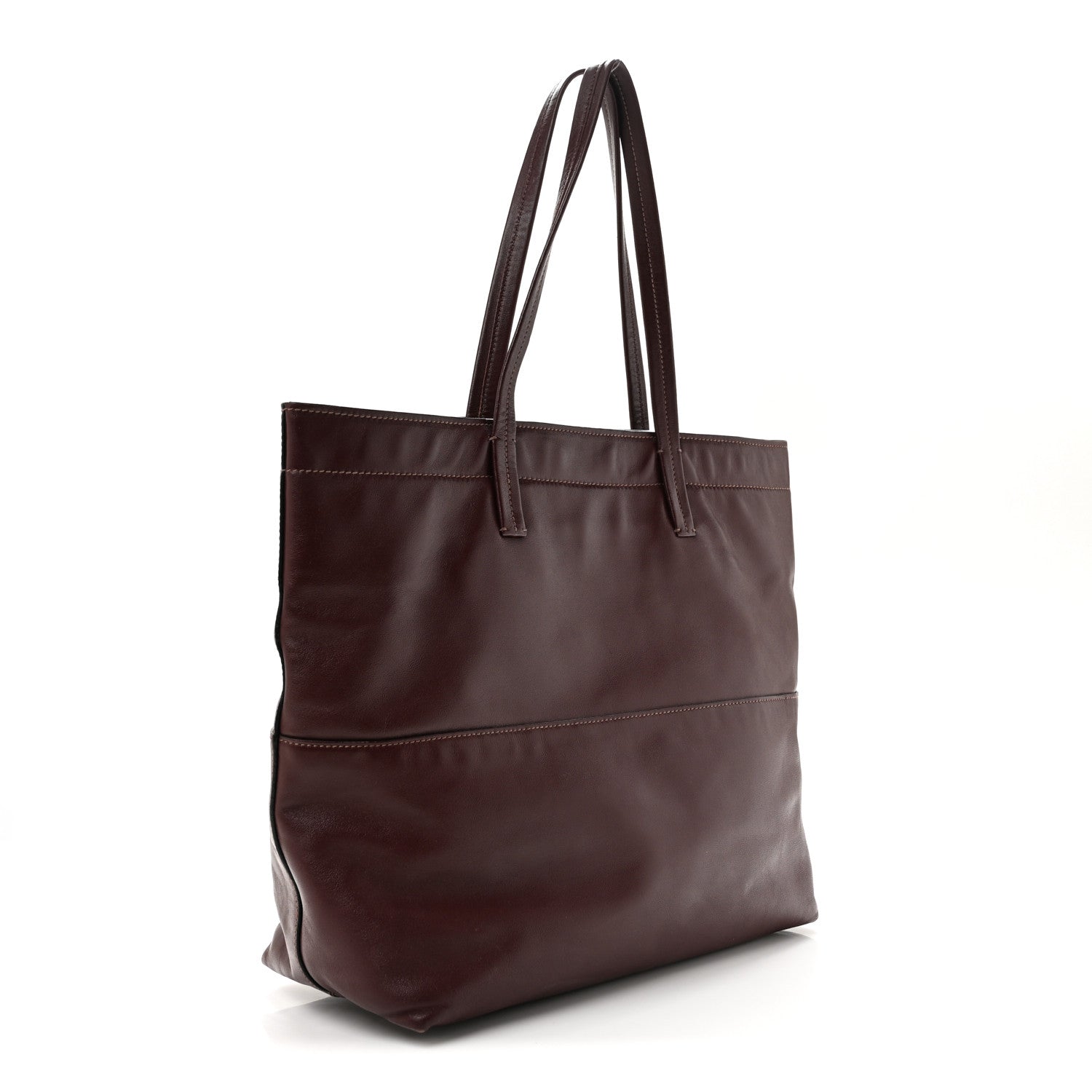 Vitello Soft Shopping Tote Burgundy