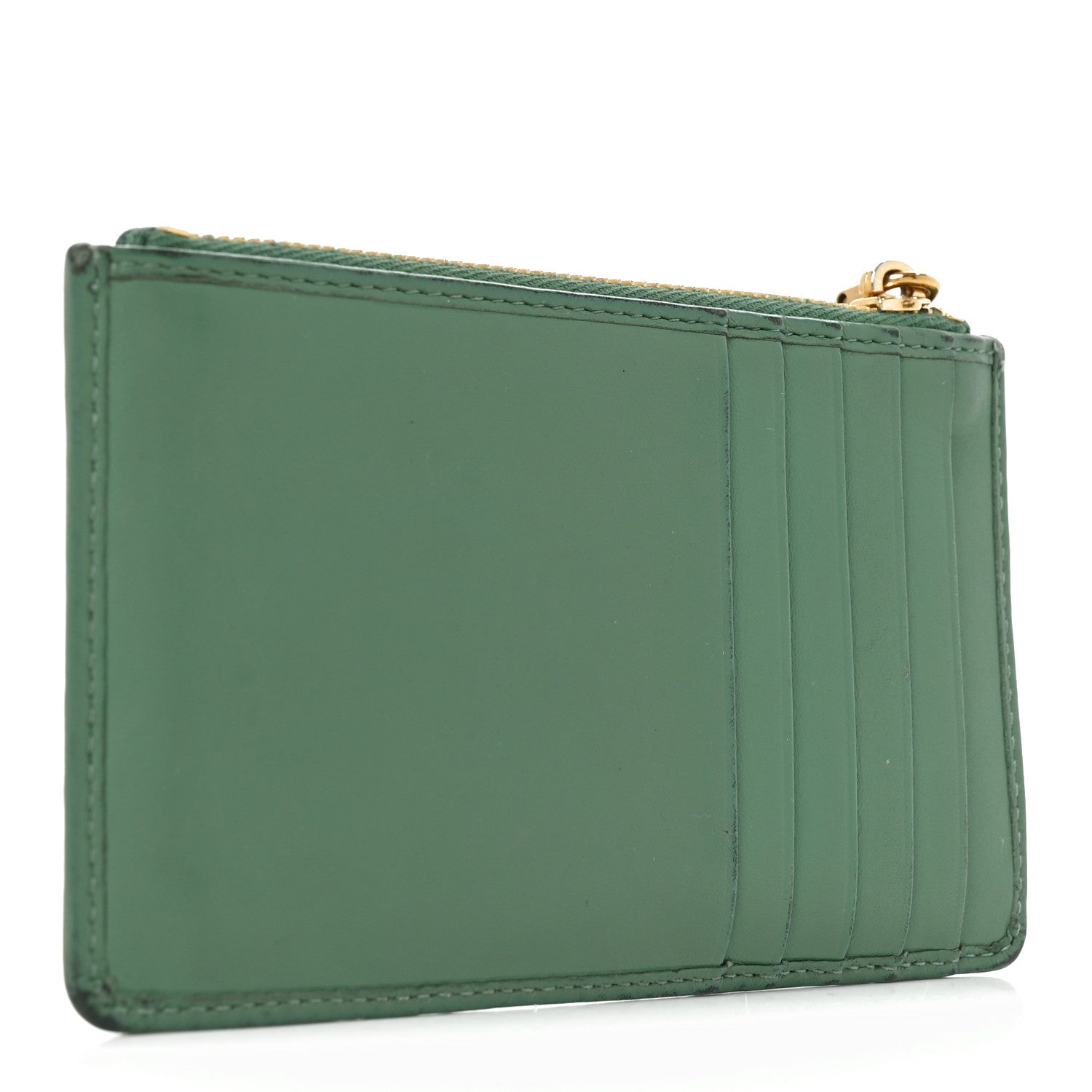 Soft Calf Softy Envelope Zip Card Holder Salvia