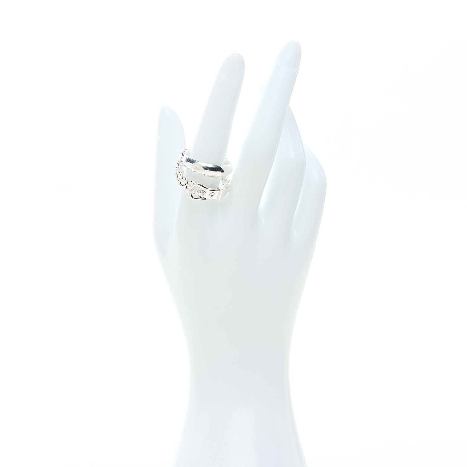 Sterling Silver MM Boucle Selier Inflexible Ring 57 8
