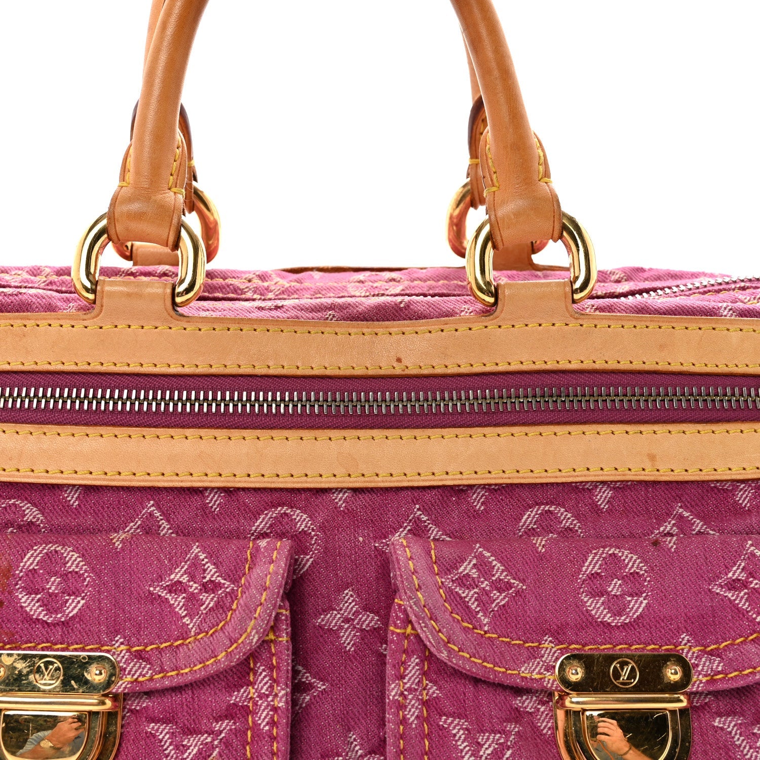 Monogram Denim Neo Speedy Fuchsia