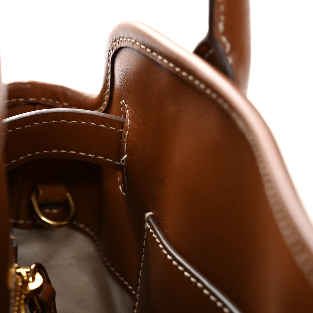 Canvas Calfskin Aventure Bag Beige Brandy