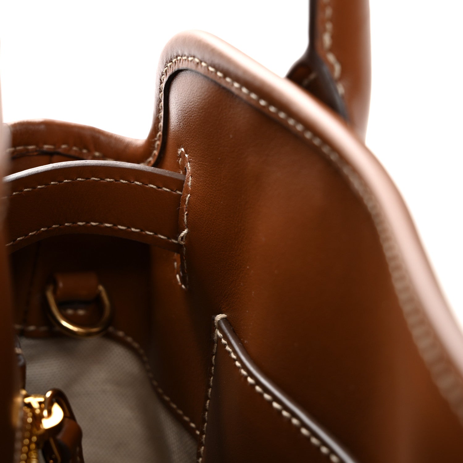 Canvas Calfskin Aventure Bag Beige Brandy