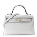 Metallic Chevre Chamkilight Mini Kelly Sellier 20 Argent