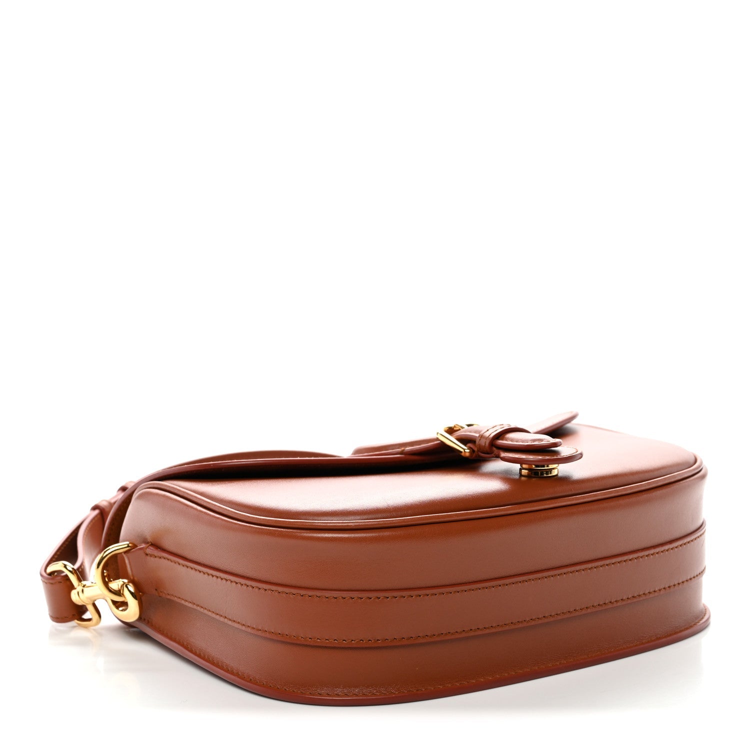 Box Calfskin Medium Bobby Flap Dark Tan