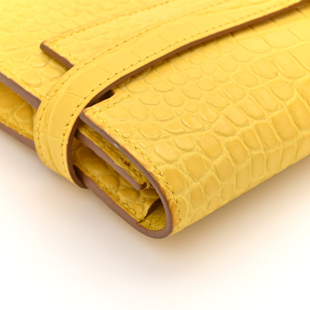 Matte Alligator Kelly Longue Wallet Mimosa
