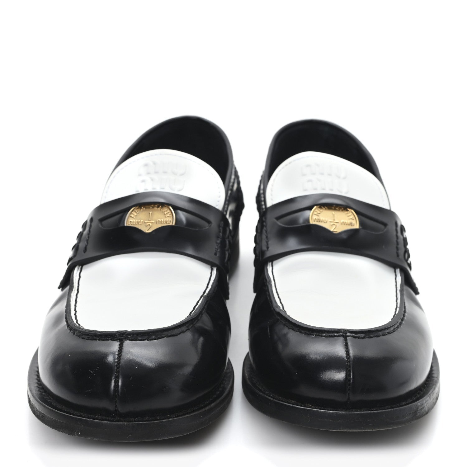 Spazzolato Penny Loafer 39 Black White