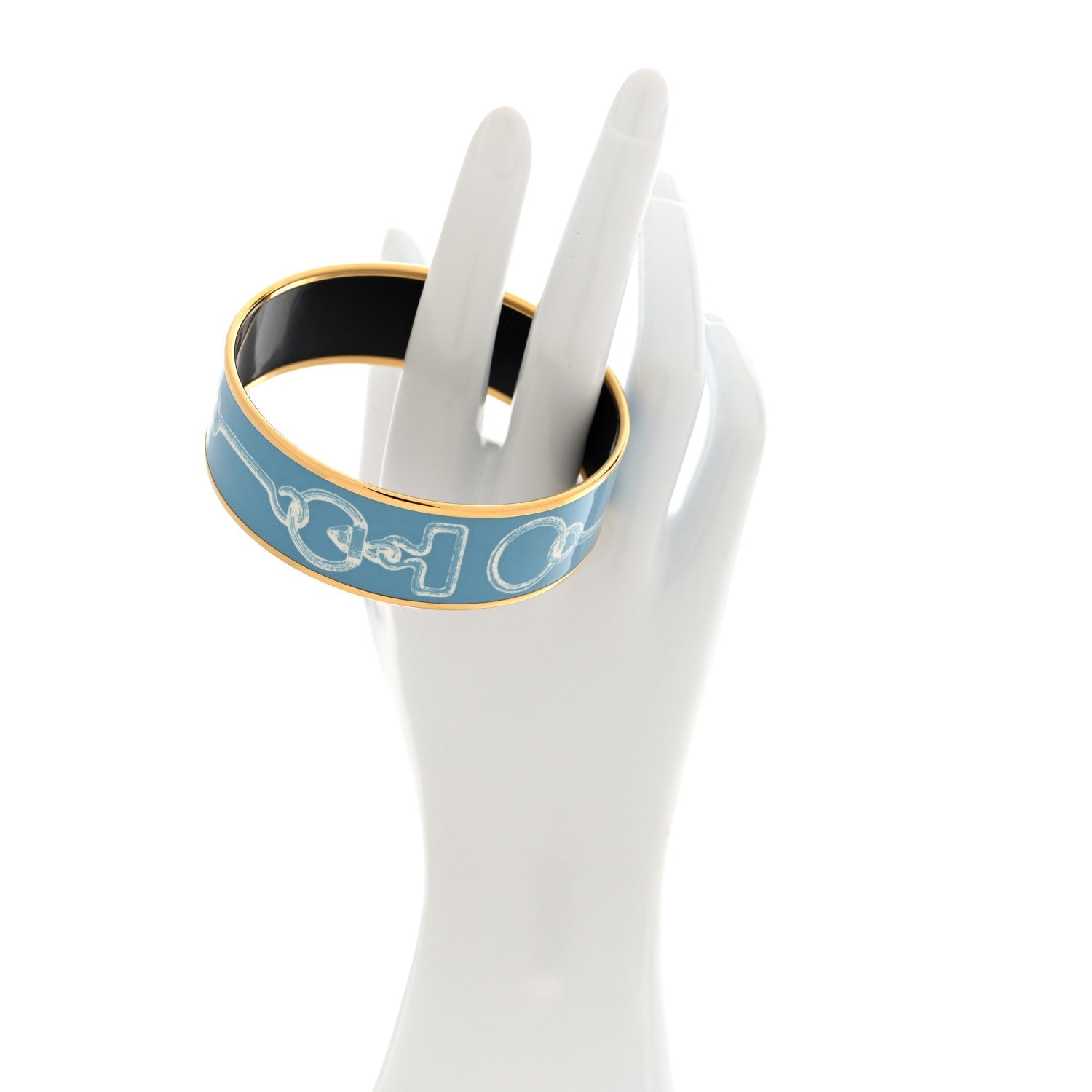 Enamel Printed Inventaire Poetique Pour Un Conte Sellier Wide Bracelet 70 Crepuscule Bleu