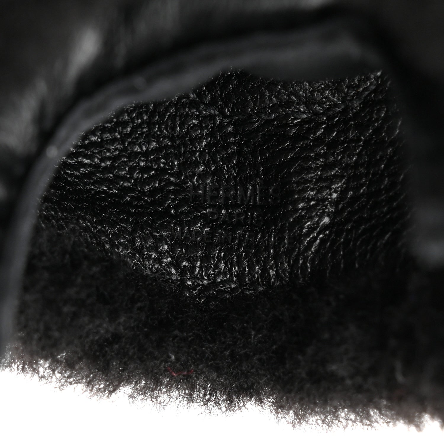 Milo Lambskin Merinos Wool Grigri Rodeo Robeo Plush Bag Charm PM Black