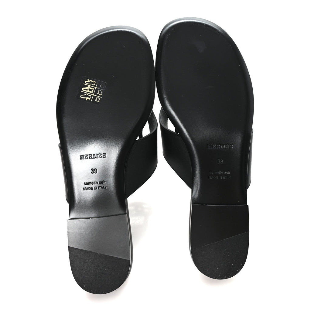 Calfskin Womens Mage Sandals 39 Black