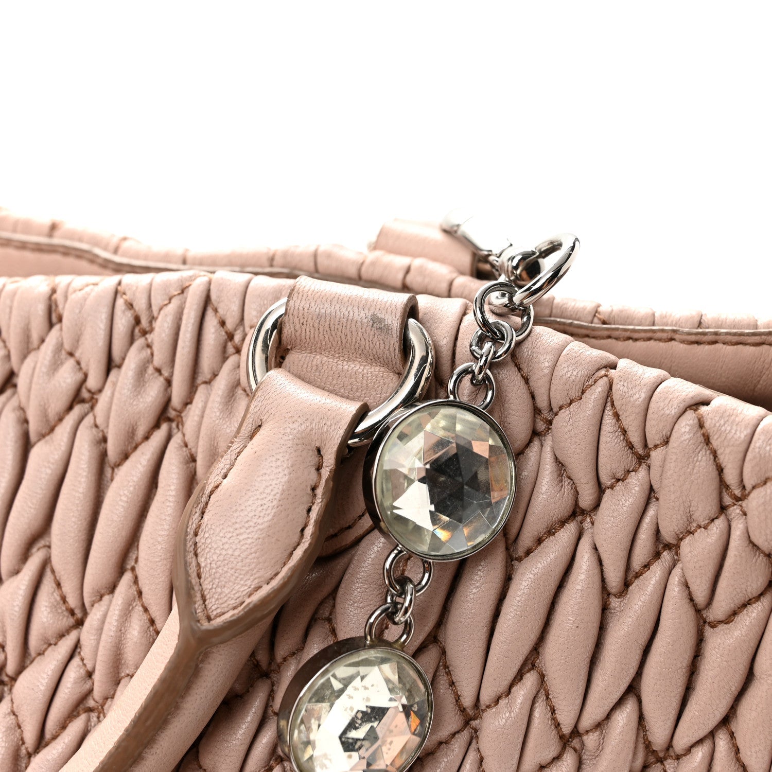 Nappa Matelasse Swarovski Crystal Tote Cammeo