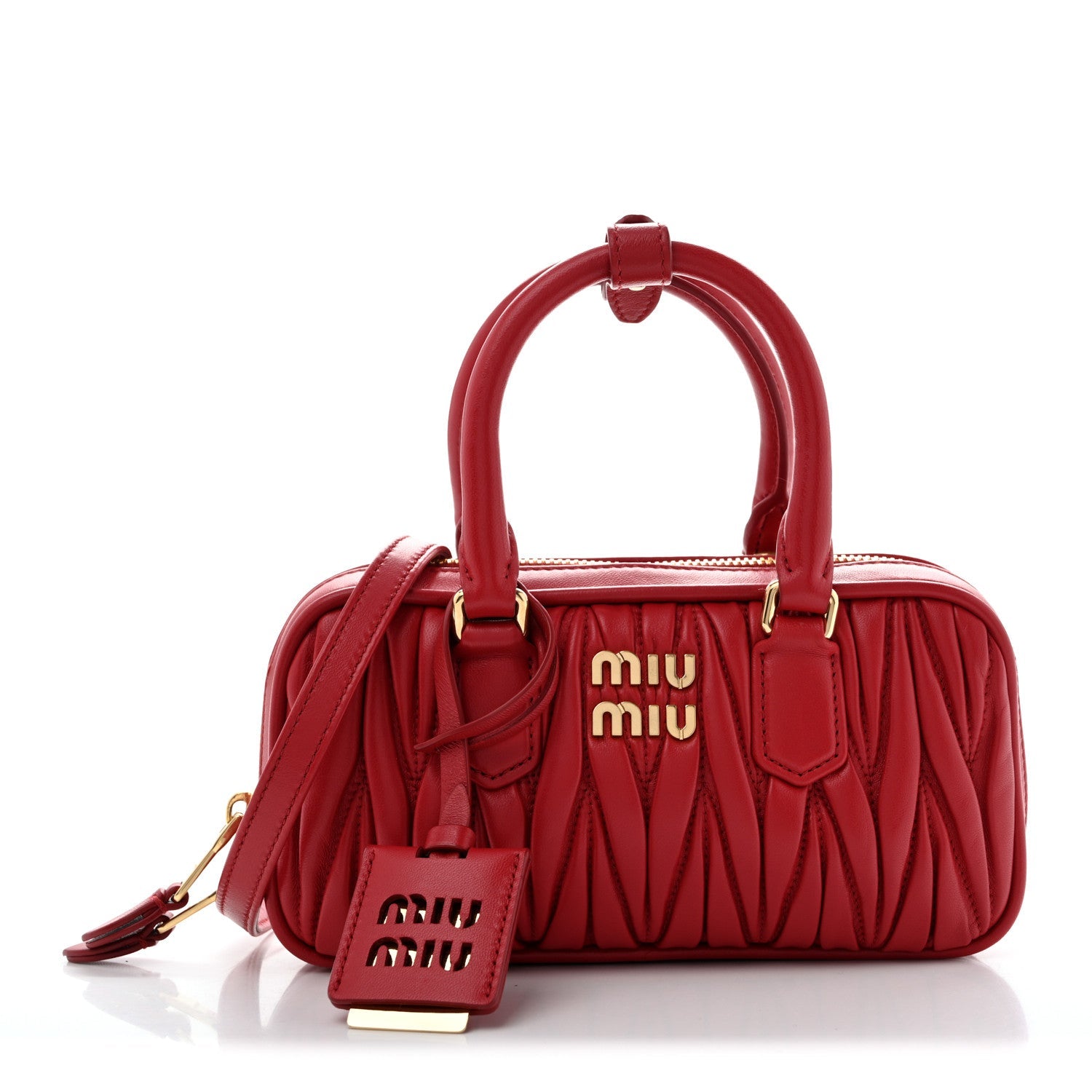 Nappa Matelasse Regular Arcadie Top Handle Bag Rosso