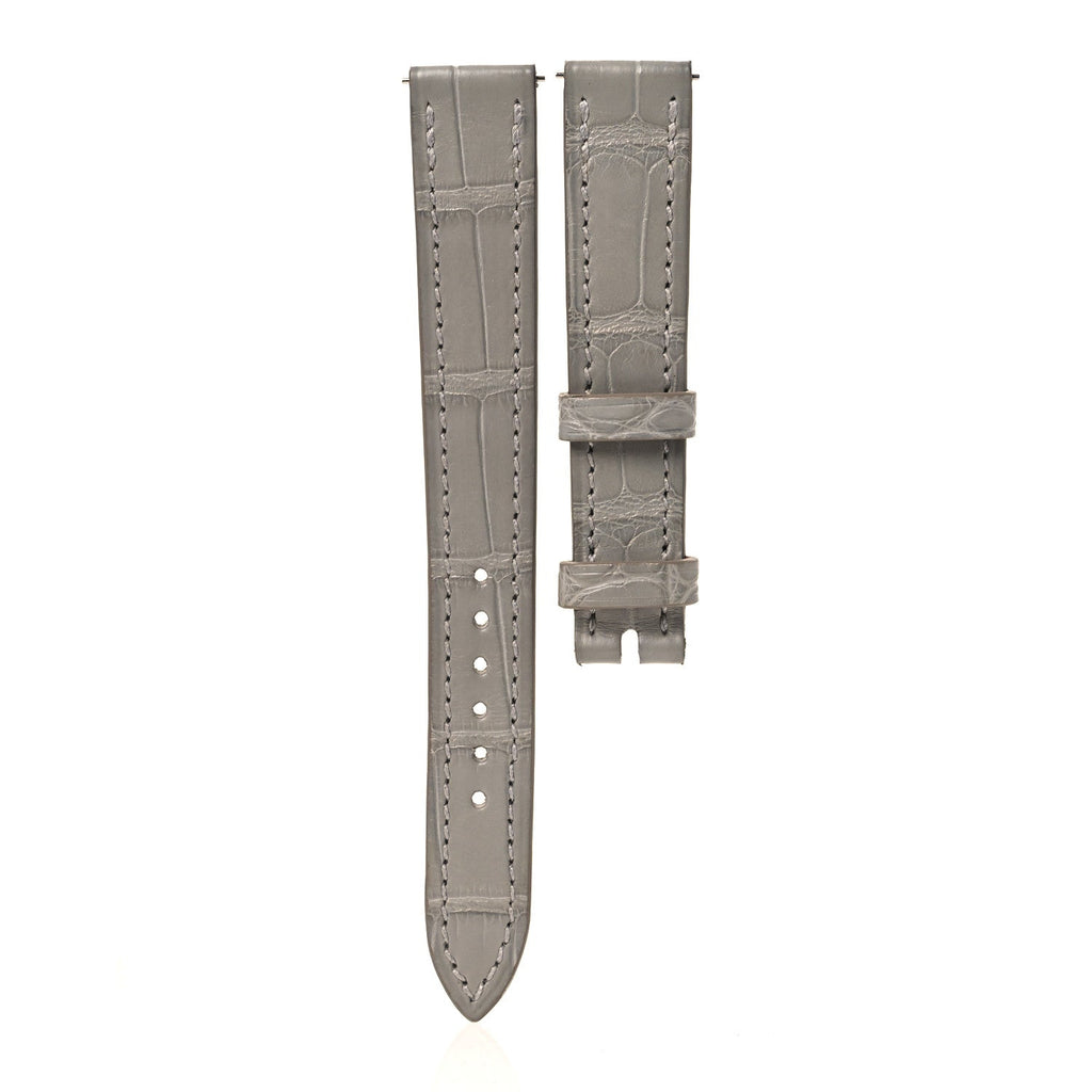 Matte Alligator Heure H Hour Watch Strap Gris Perle