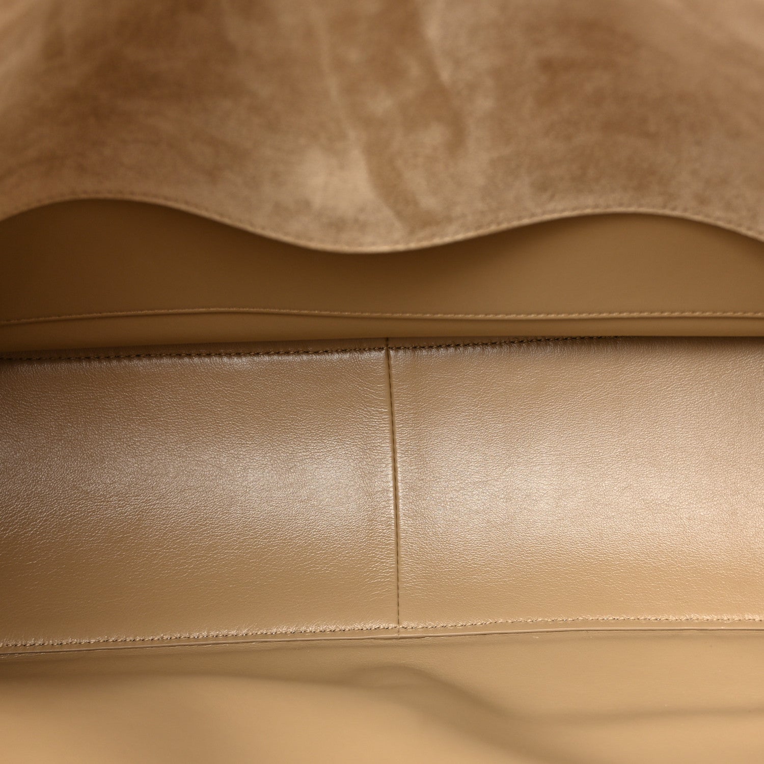 Suede Calfskin Souplissimo Maxi Flap Dark Beige