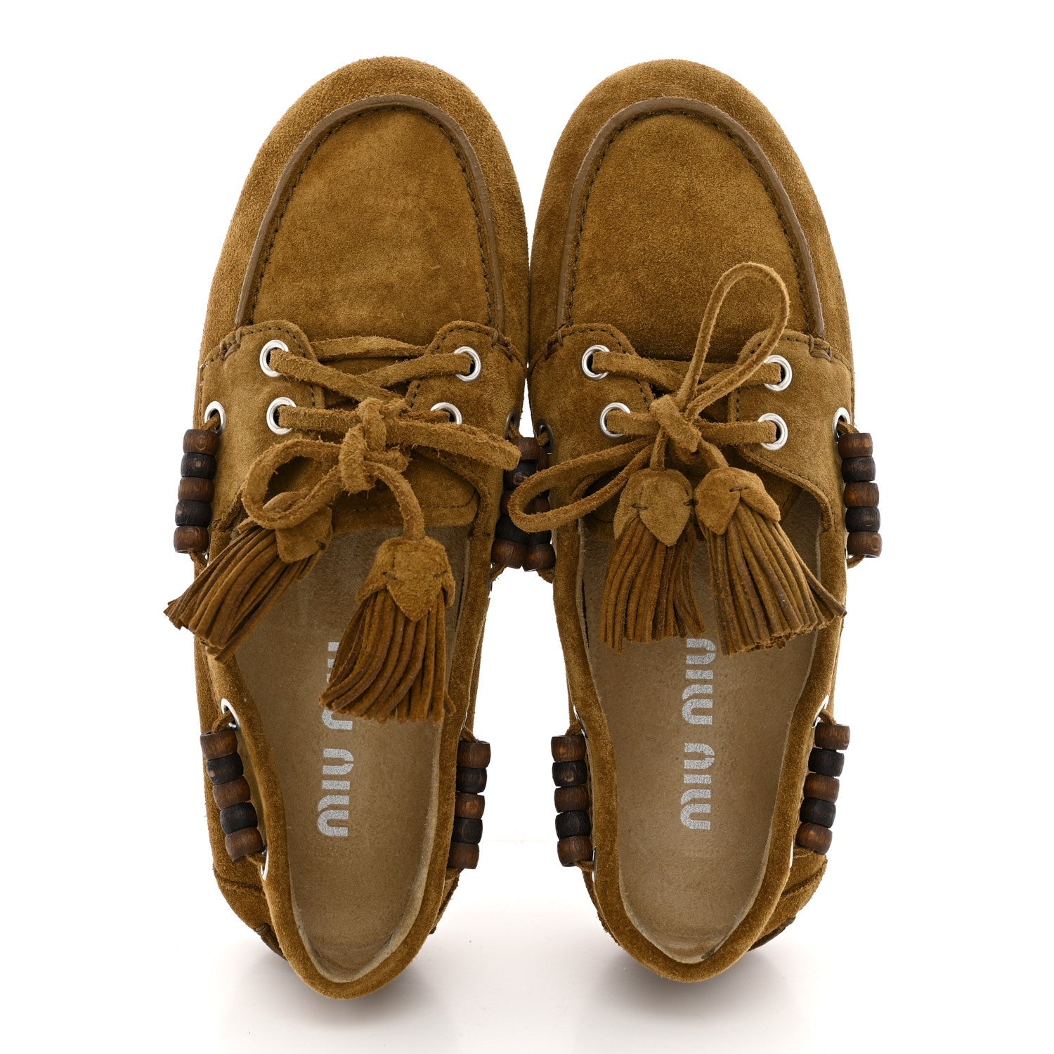Suede Tassel Loafers 36 Olive Green