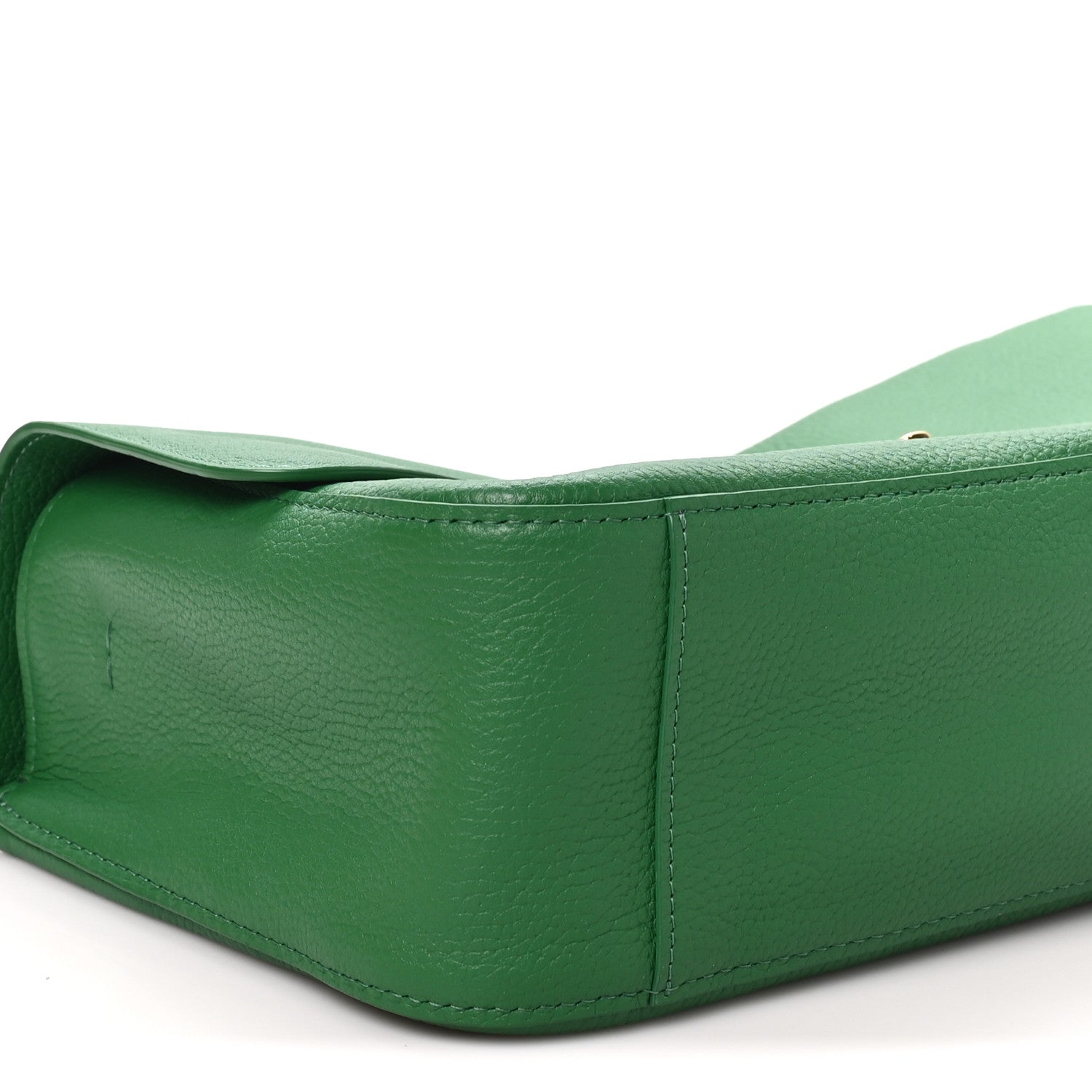 Grained Calfskin Small Souplissimo Maxi Flap Green