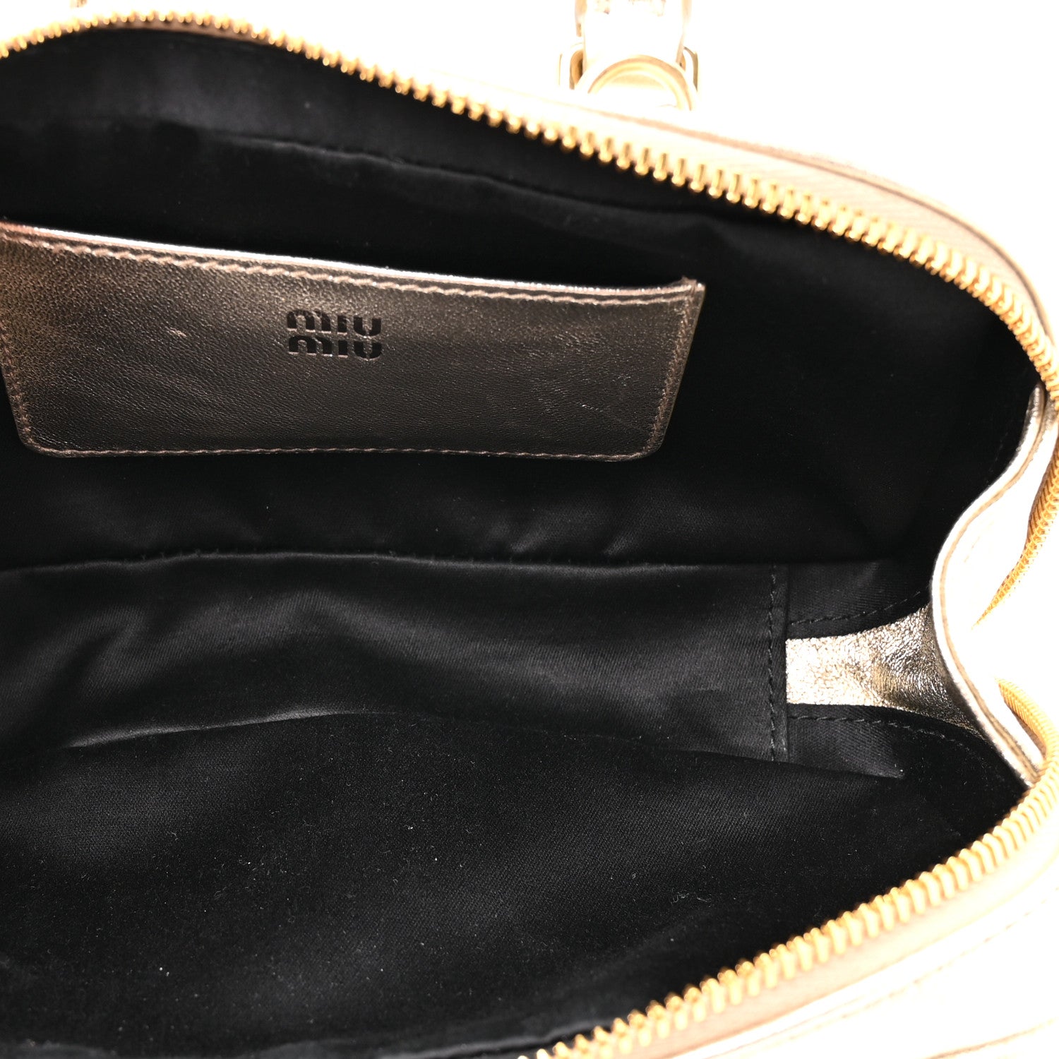 Metallic Nappa Matelasse Mini Arcadie Top Handle Bag Pirite