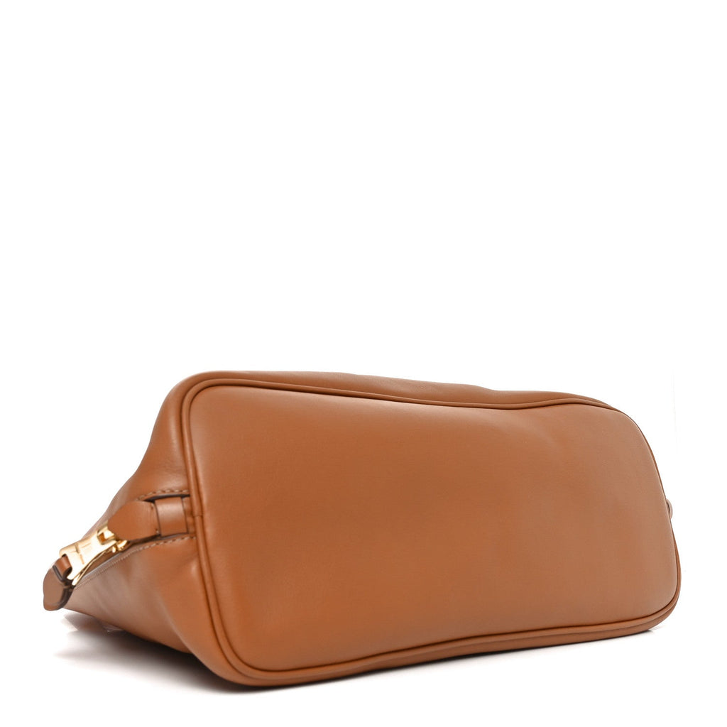 Soft Calf Top Handle Shoulder Bag Cognac